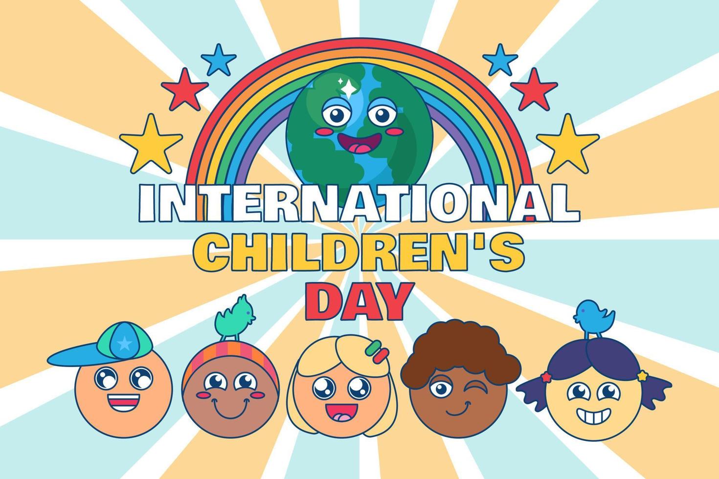 Internationaler Kindertag Happy Kids Event Banner vektor