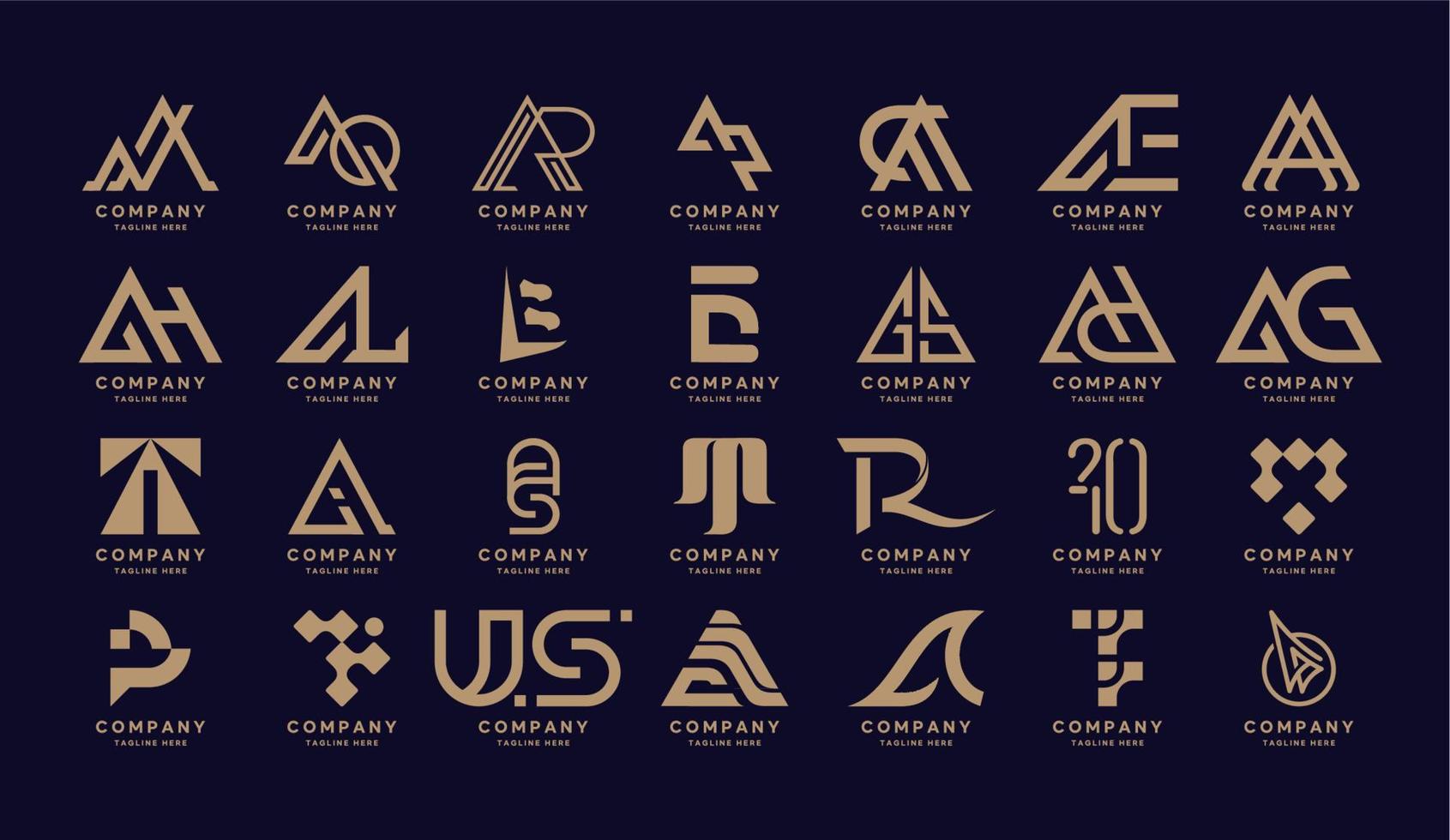 Sammlung abstrakter Logos. geometrische abstrakte Logos vektor