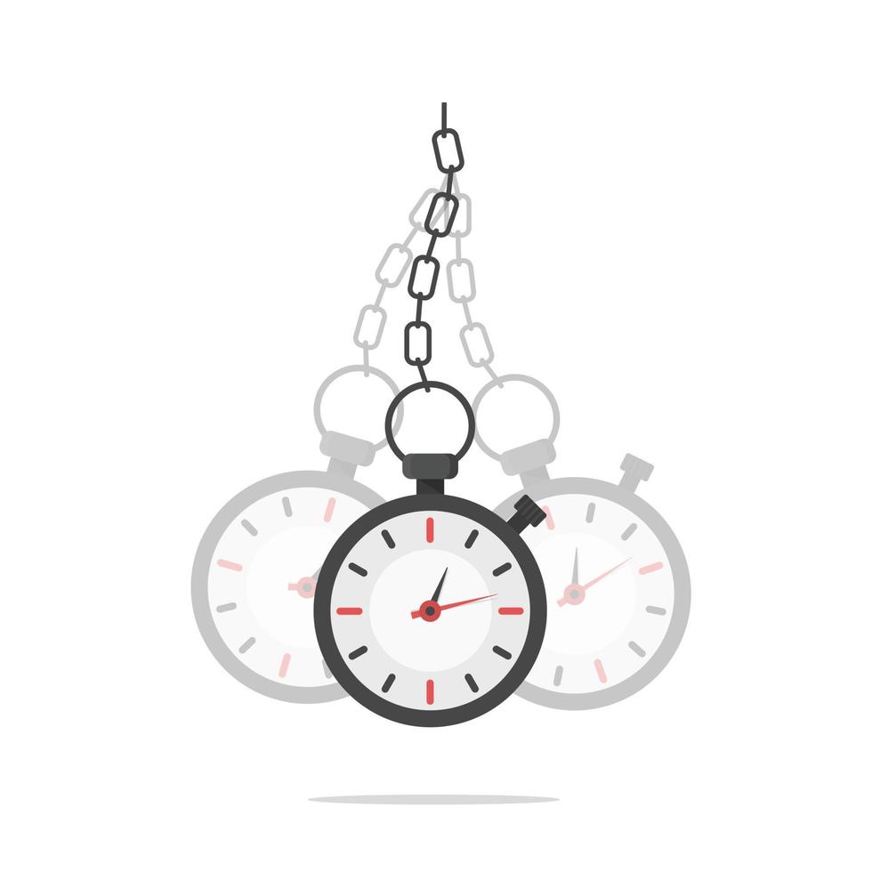 Hypnose-Konzept. Uhr an einer Kette. goldene Taschenuhr. Pendel schwingt vektor