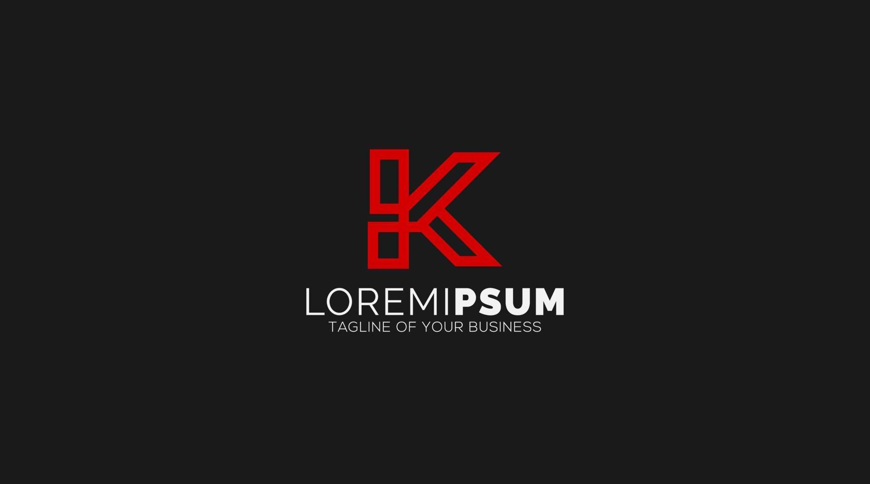 bokstaven k logotyp ikon designmall element vektor