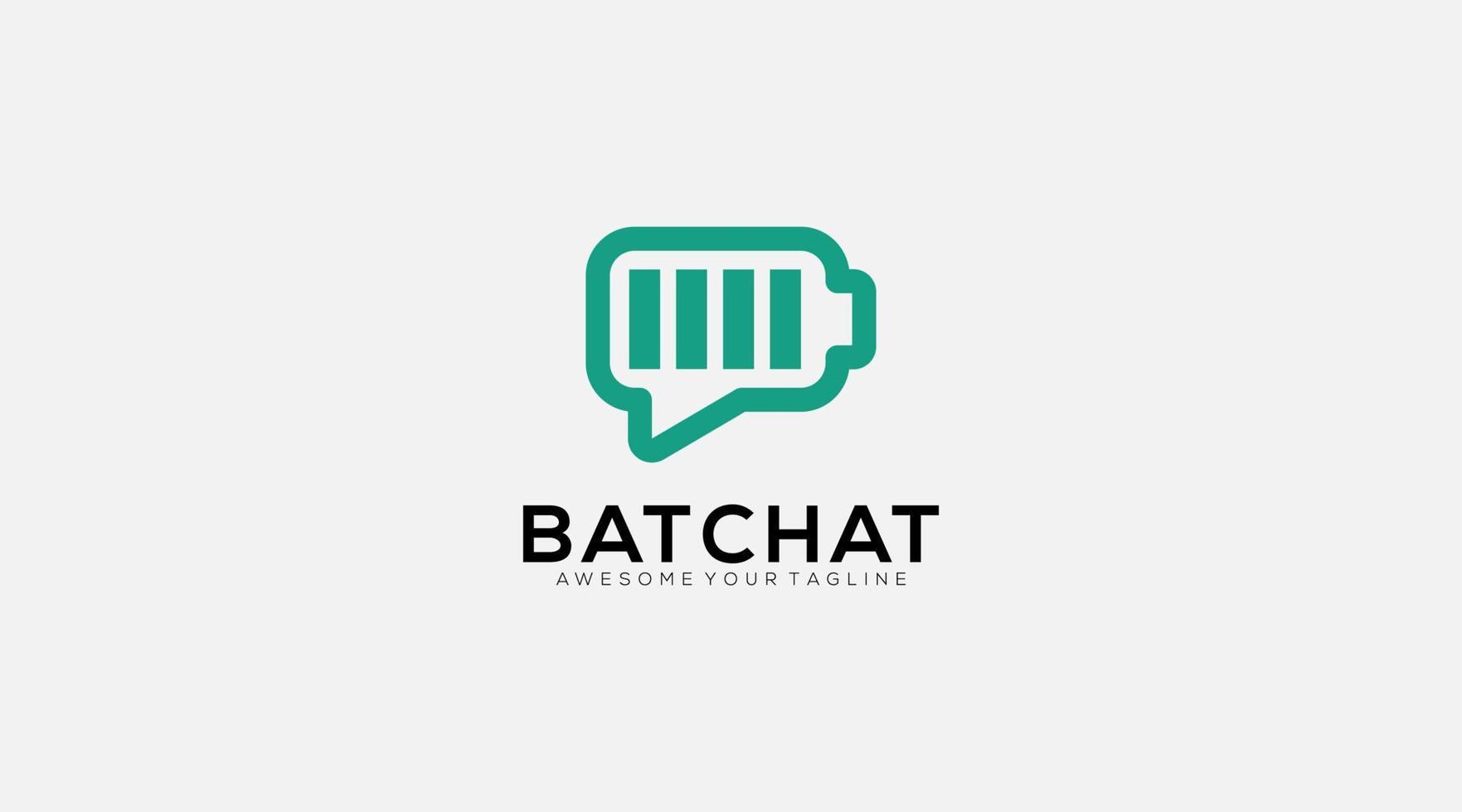 Chat-Batterie-Logo-Design-Vorlagenillustration vektor