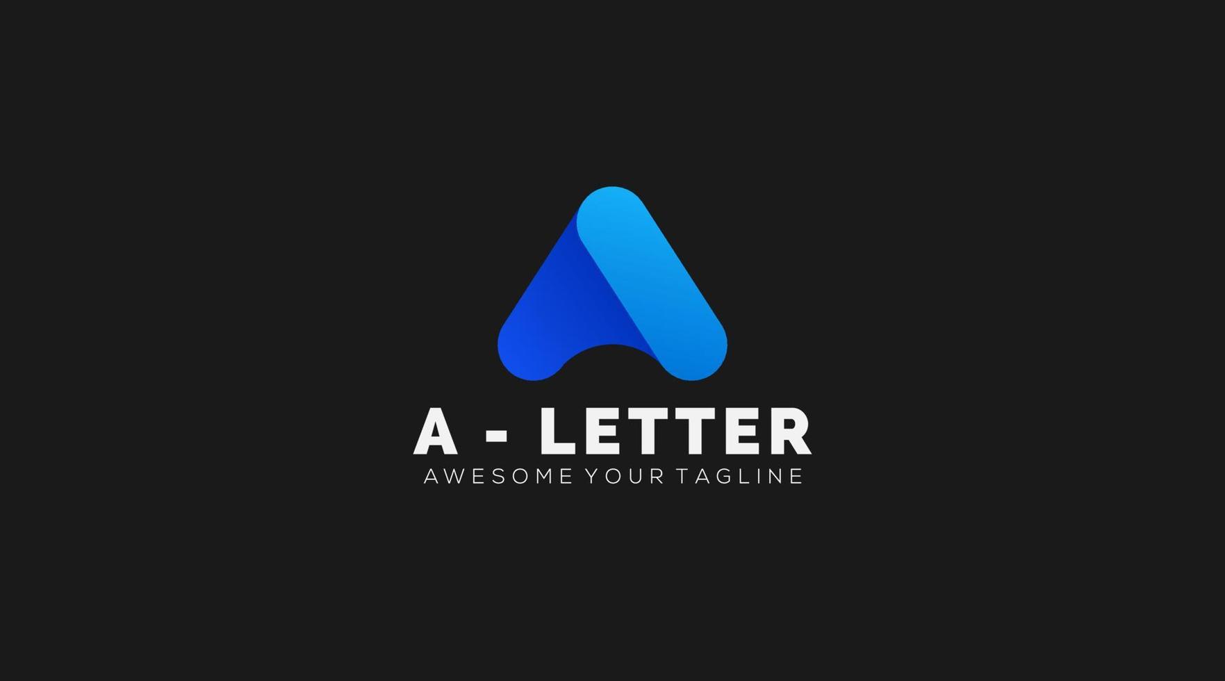 blå lutning modern brev en logotyp design vektor