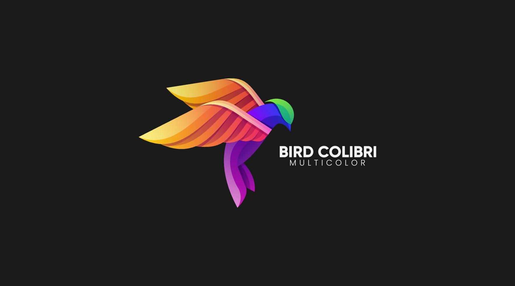 vektor logotyp illustration fågel gradient färgglad stil.