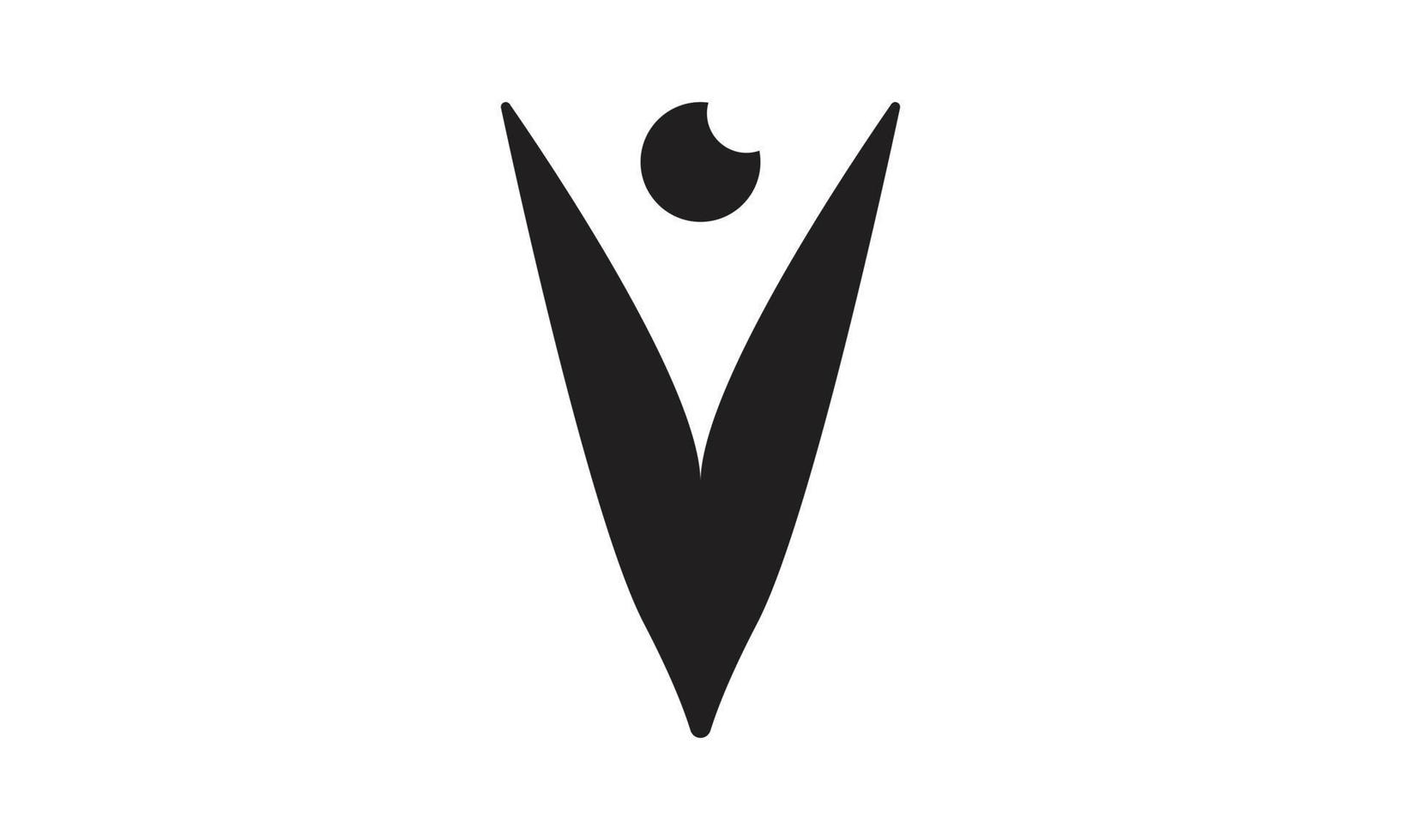 v-Buchstaben-Logo-Design mit Augensymbol-Vektorvorlage vektor
