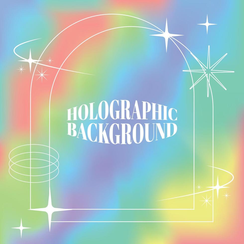 Regenbogen holographische Hintergrundvektoren entwerfen Hologrammhintergrund vektor