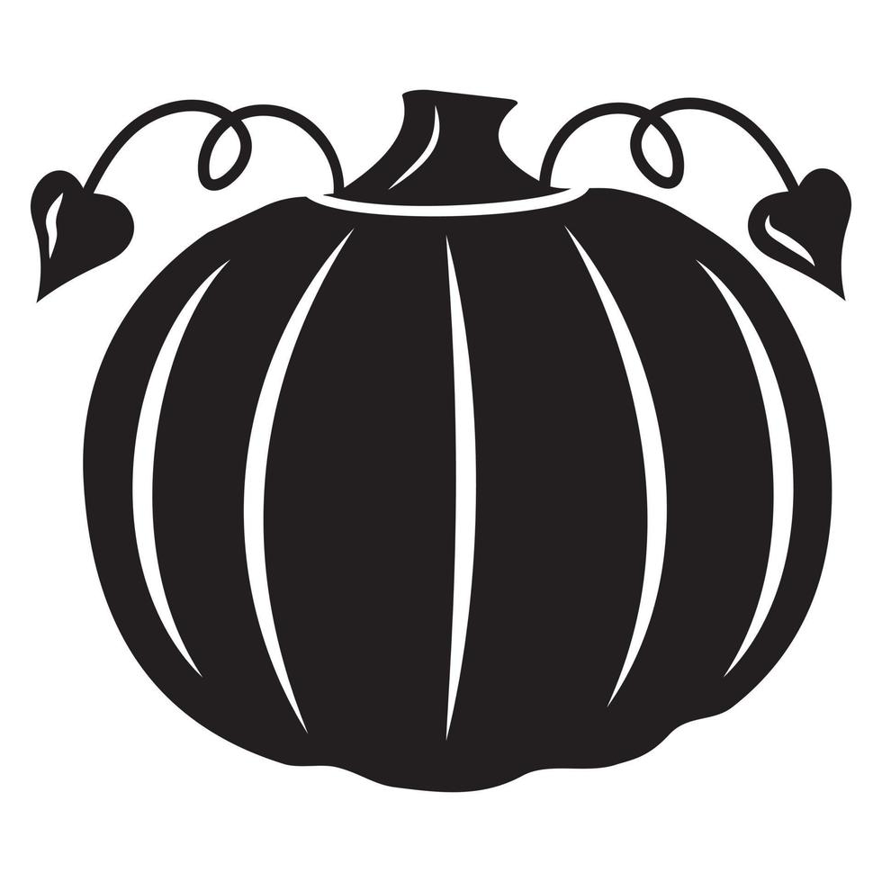 höst vegetabiliska pumpa, svart silhuett, vektor isolerat illustration ikon