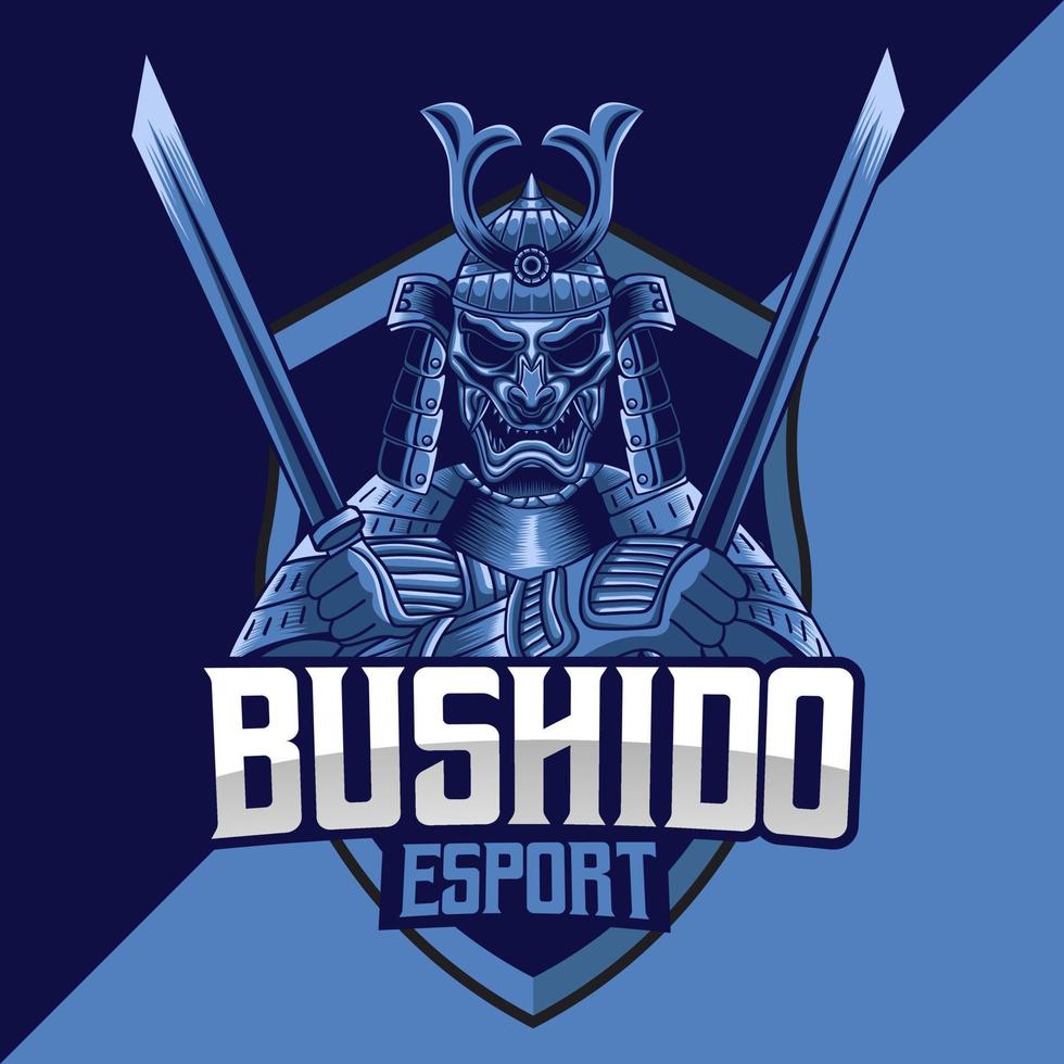 Bushido Esport-Logo-Maskottchen-Design vektor