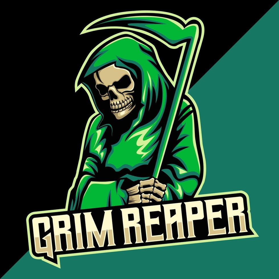 grim reaper esport logotyp maskot design vektor