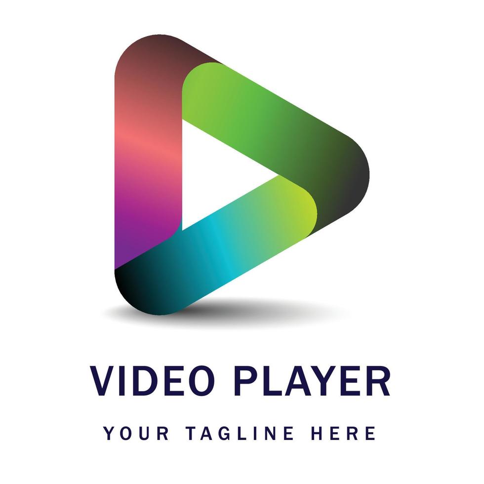 video media spelare ikon logotyp design vektor