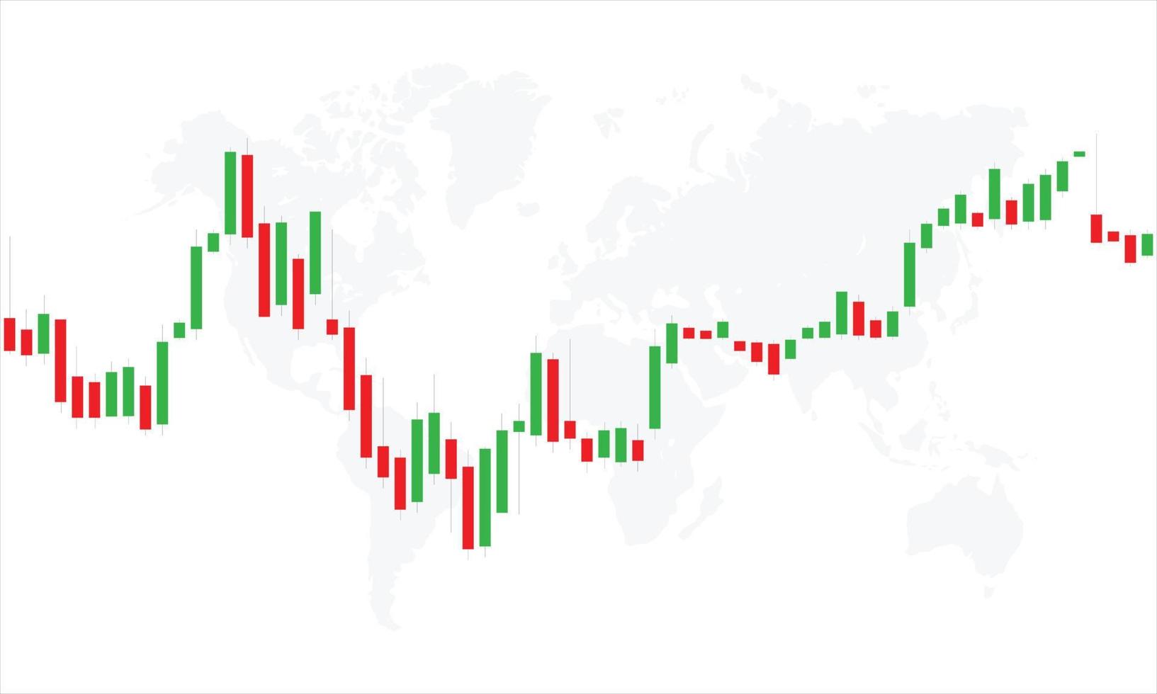 stock marknadsföra ljusstake Diagram med värld Karta vektor illustration