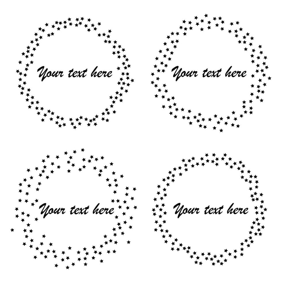 abstrakt runda form av svart vektor stjärnor. modern design cirkel mall.