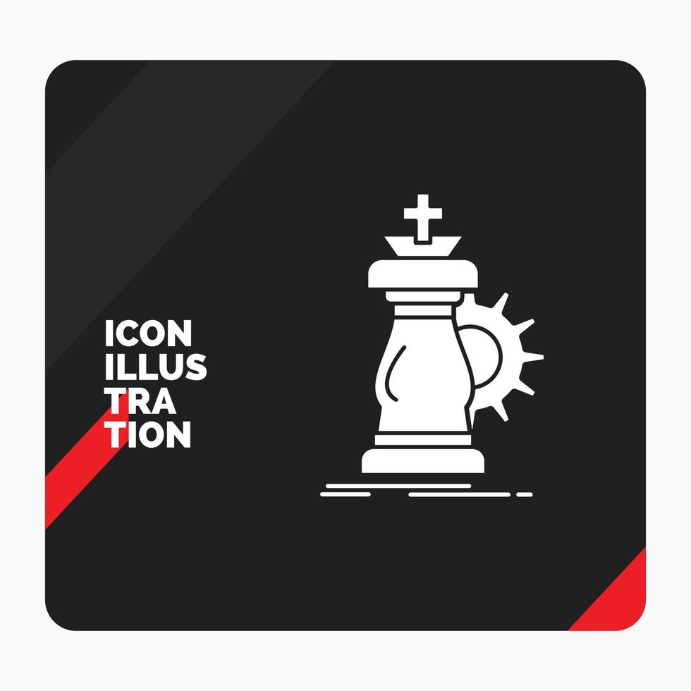 röd och svart kreativ presentation bakgrund för strategi. schack. häst. riddare. Framgång glyf ikon vektor