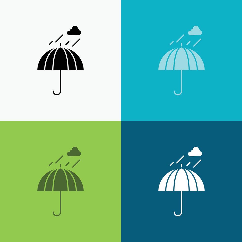 Regenschirm. Camping. Regen. Sicherheit. Wettersymbol über verschiedenen Hintergrund. Design im Glyphen-Stil. entwickelt für Web und App. eps 10-Vektorillustration vektor