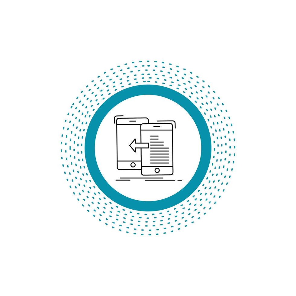 data. överföra. mobil. förvaltning. flytta linje ikon. vektor isolerat illustration