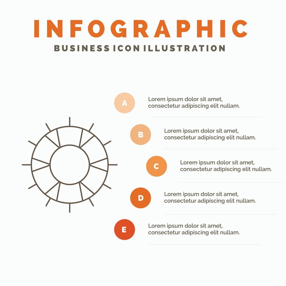 Hilfe. Rettungsring. Lebensretter. sparen. Support-Infografik-Vorlage für Website und Präsentation. Linie graues Symbol mit orangefarbener Infografik-Stil-Vektorillustration vektor