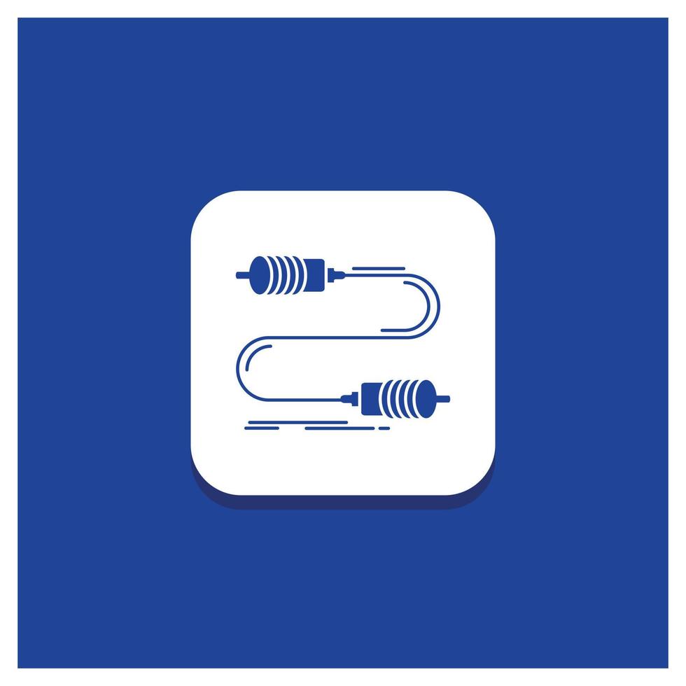 blauer runder Knopf für Summen. Kommunikation. Interaktion. Marketing. Draht-Glyphe-Symbol vektor