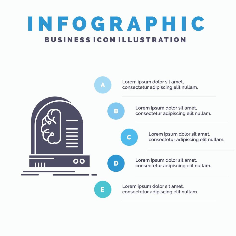 ai. hjärna. framtida. intelligens. maskin infographics mall för hemsida och presentation. glyf grå ikon med blå infographic stil vektor illustration.