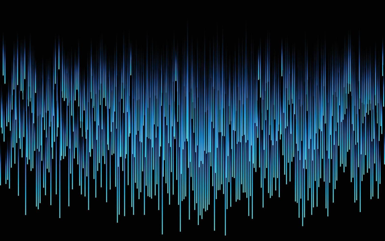 Vektor Halbkreise Digitaltechnik ai Linien fließende dynamische Muster in blaugrünen Farben isoliert auf schwarzem Hintergrund