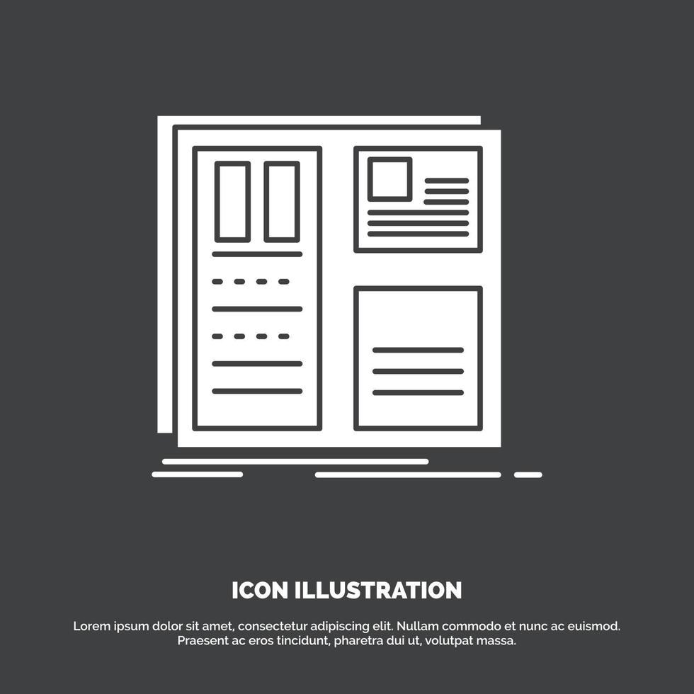 Entwurf. Netz. Schnittstelle. Layout. ui-Symbol. Glyphenvektorsymbol für ui und ux. Website oder mobile Anwendung vektor