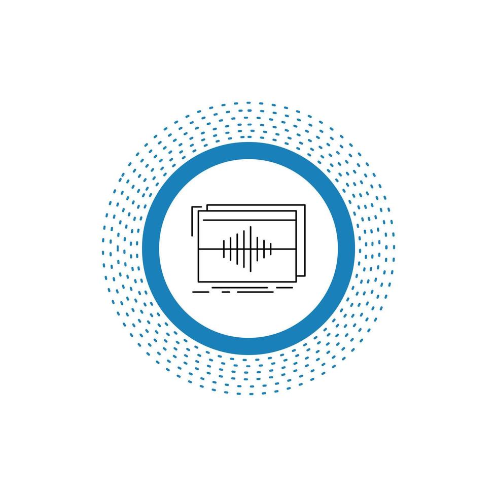 audio. frekvens. hertz. sekvens. Vinka linje ikon. vektor isolerat illustration