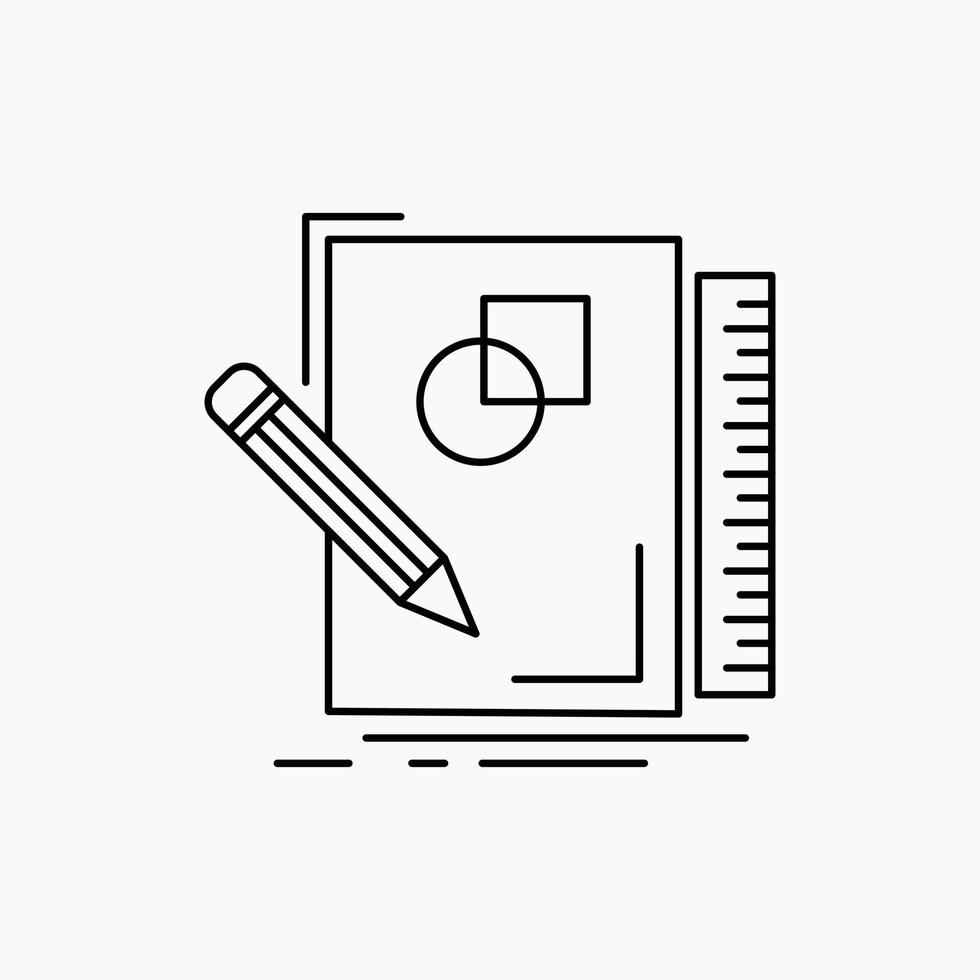 skizzieren. Skizzierung. Entwurf. zeichnen. Symbol für die Geometrielinie. vektor isolierte illustration