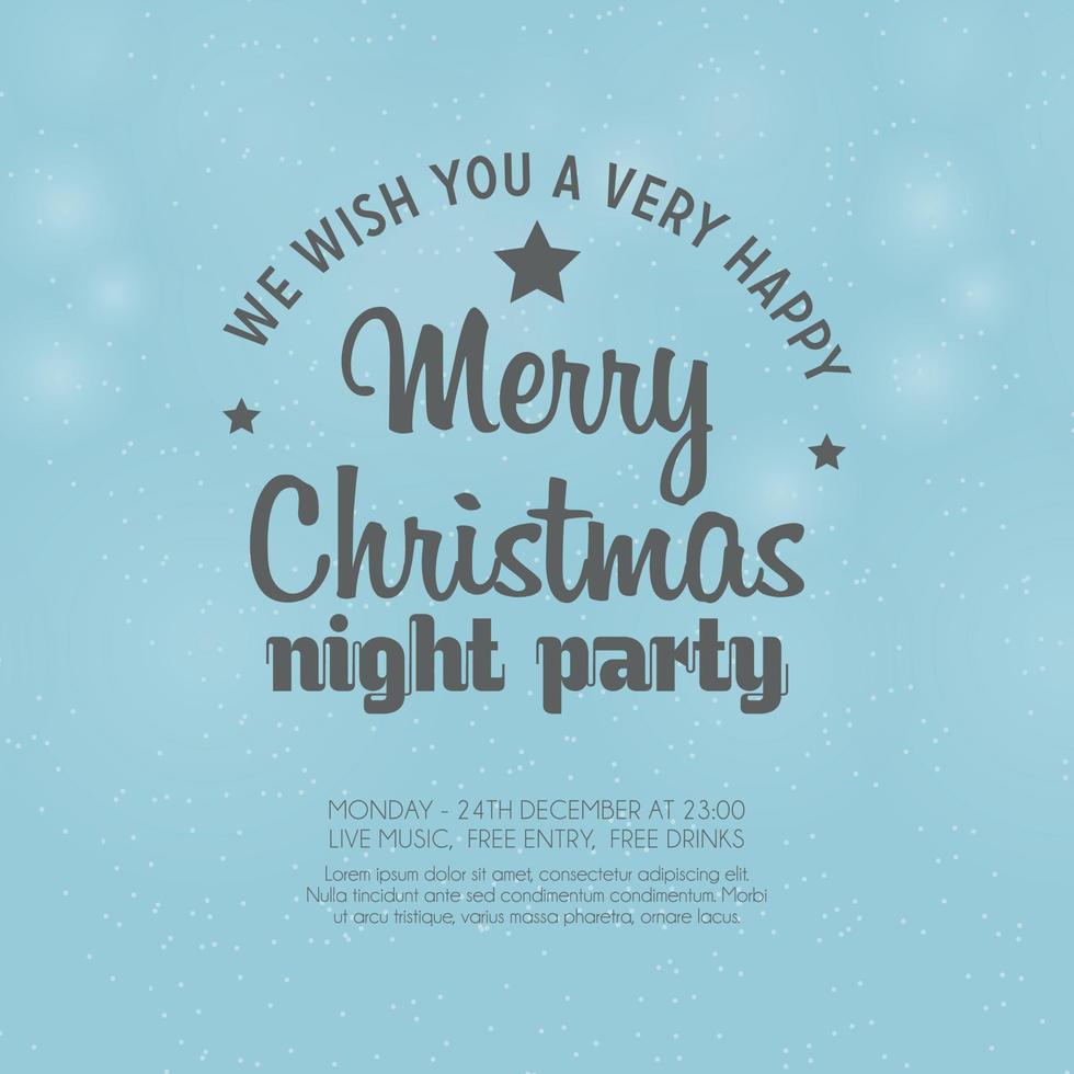 vi önskar du mycket Lycklig glad jul natt fest inbjudan bakgrund vektor