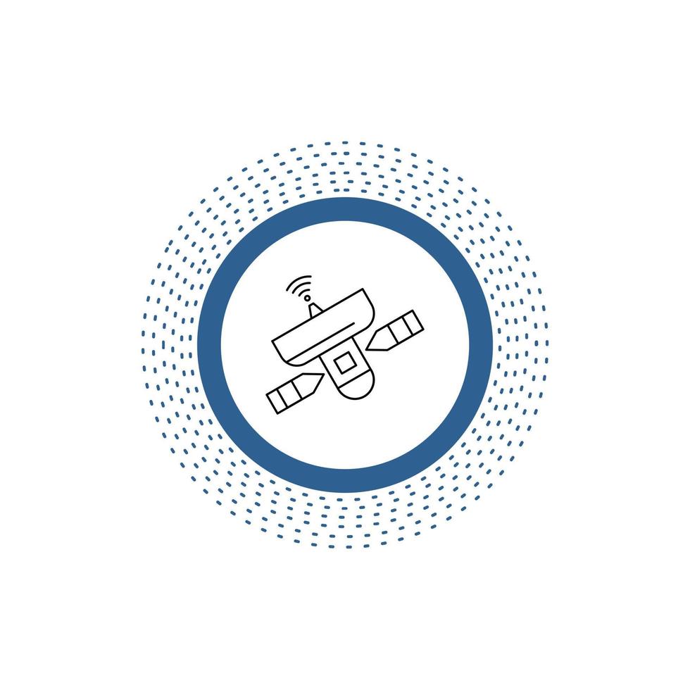 Satellit. Antenne. Radar. Platz. Signalleitungssymbol. vektor isolierte illustration