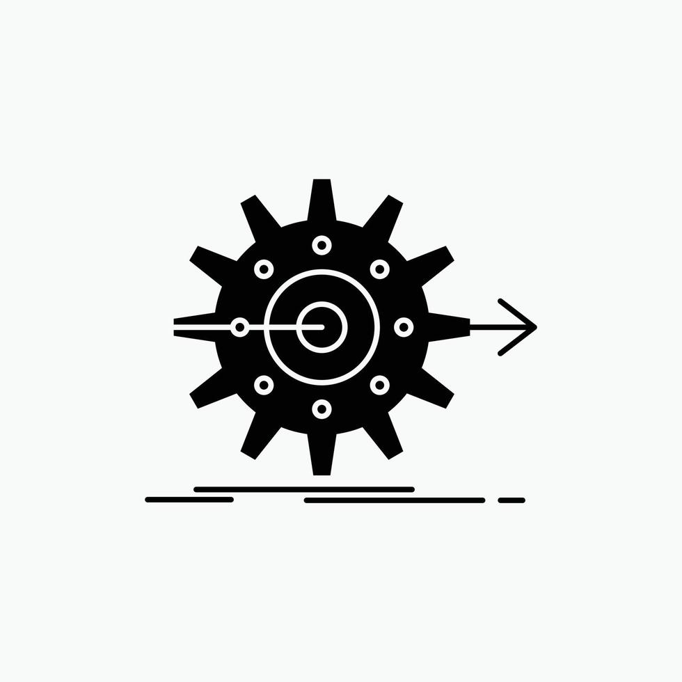 Leistung. Fortschritt. Arbeit. Einstellung. Zahnradsymbol. vektor isolierte illustration