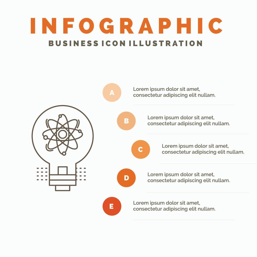 aning. innovation. ljus. lösning. börja infographics mall för hemsida och presentation. linje grå ikon med orange infographic stil vektor illustration