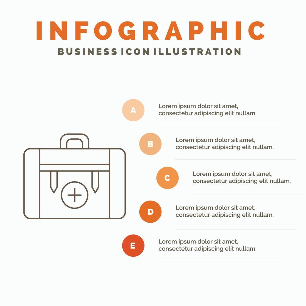 Tasche. Camping. die Gesundheit. wandern. Gepäck-Infografik-Vorlage für Website und Präsentation. Linie graues Symbol mit orangefarbener Infografik-Stil-Vektorillustration vektor