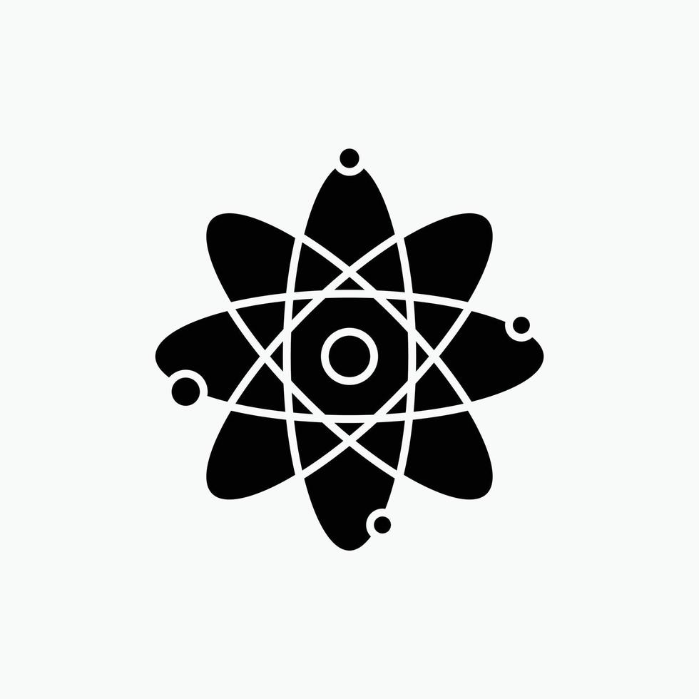 Atom. nuklear. Molekül. Chemie. Symbol für Wissenschaftsglyphe. vektor isolierte illustration