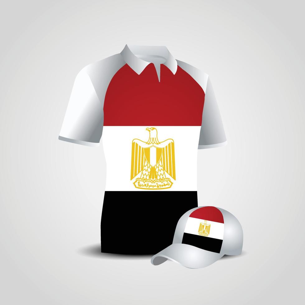 ägypten sport t-shirt und kappe vektordesign vektor