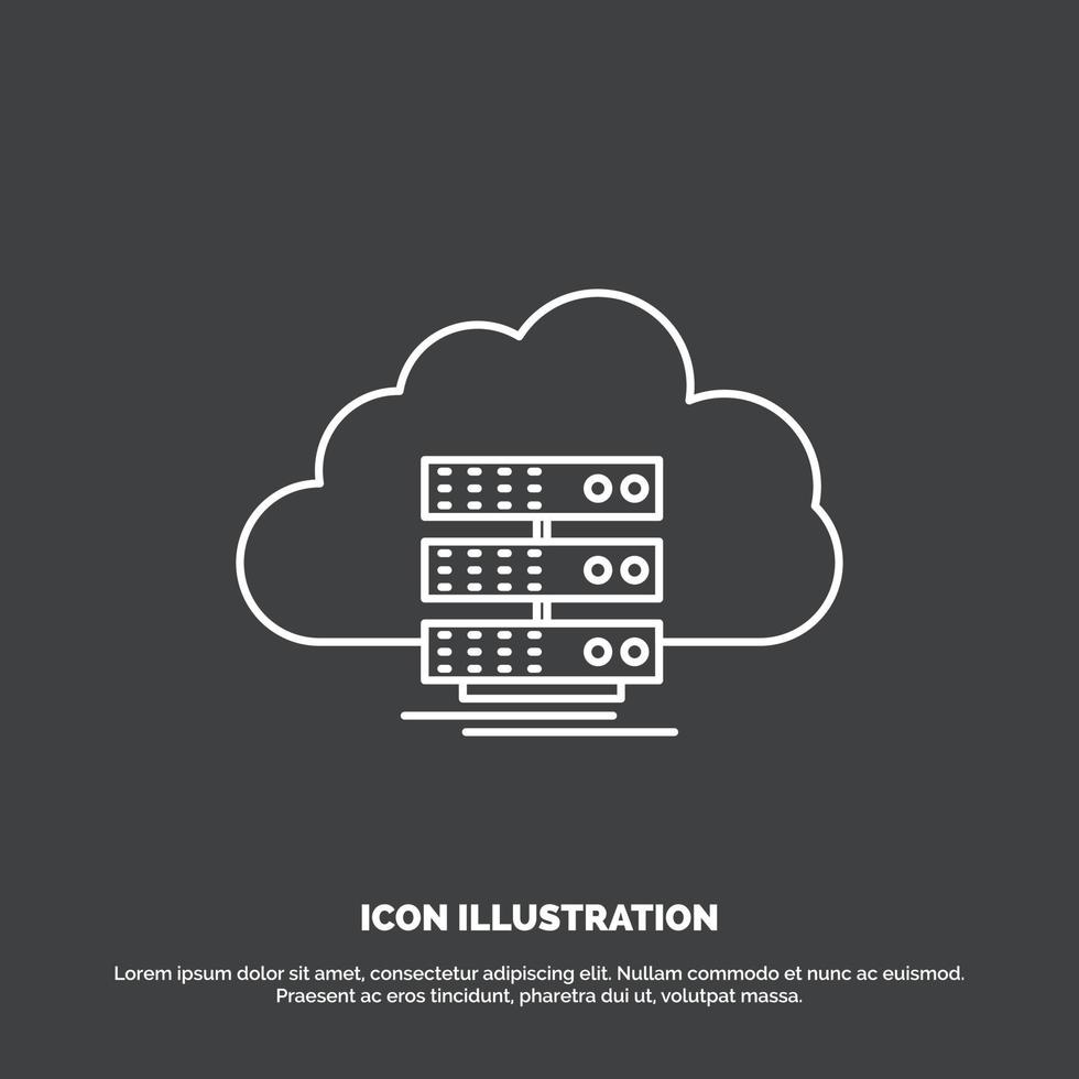 moln. lagring. datoranvändning. data. strömma ikon. linje vektor symbol för ui och ux. hemsida eller mobil Ansökan