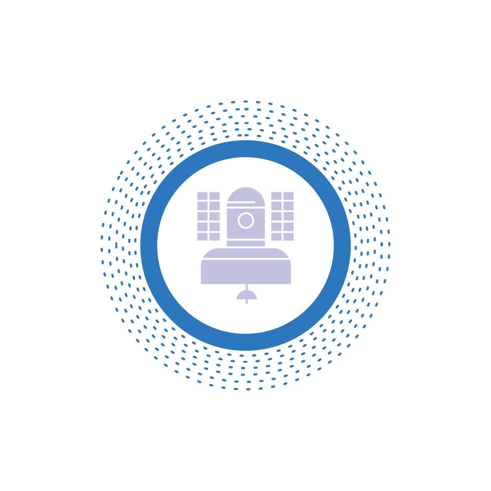 Satellit. Übertragung. Rundfunk. Kommunikation. Telekommunikations-Glyphe-Symbol. vektor isolierte illustration