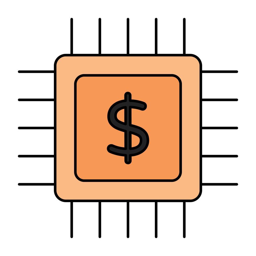 modern design ikon av finansiell processor vektor