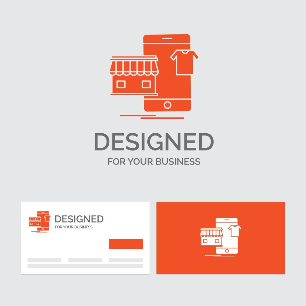 företag logotyp mall för handla. plagg. köpa. uppkopplad. affär. orange besöker kort med varumärke logotyp mall. vektor