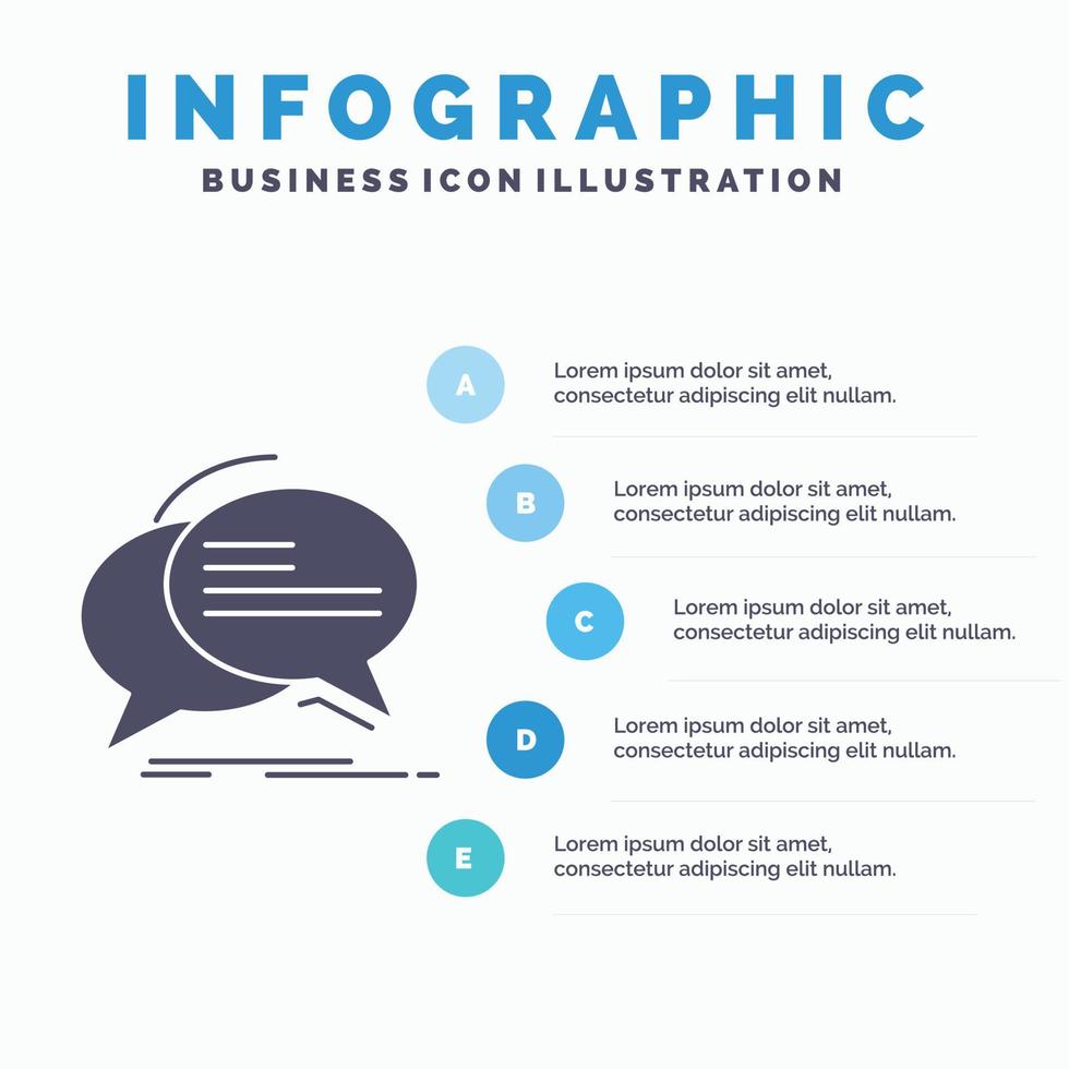 Blase. Plaudern. Kommunikation. Rede. Talk-Infografik-Vorlage für Website und Präsentation. Glyph graues Symbol mit blauer Infografik-Stil-Vektorillustration. vektor