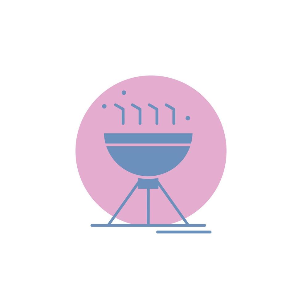 grillen. Camping. Lebensmittel. Grill-Glyphe-Symbol. vektor