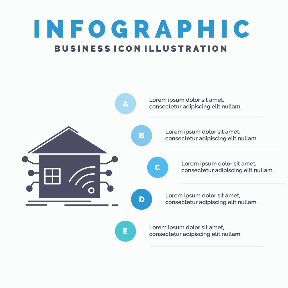 automatisering. Hem. hus. smart. nätverk infographics mall för hemsida och presentation. glyf grå ikon med blå infographic stil vektor illustration.