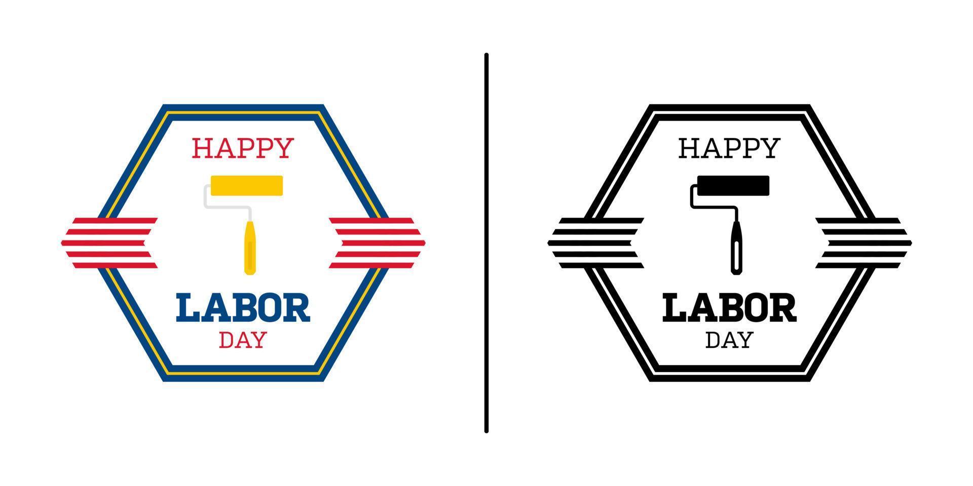 Happy Labor Day Banner isoliert auf weißem Hintergrund vektor