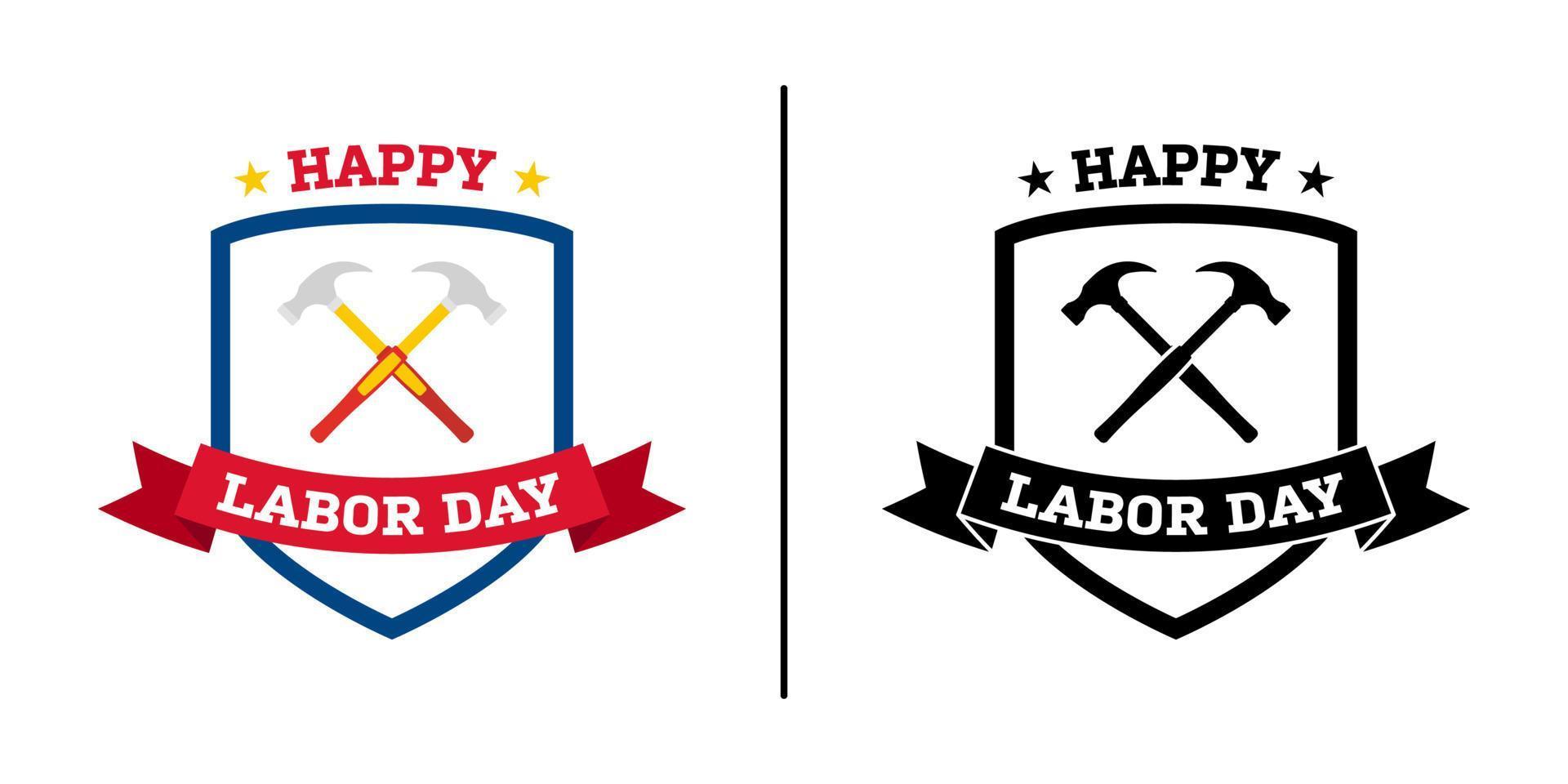 Happy Labor Day Banner isoliert auf weißem Hintergrund vektor