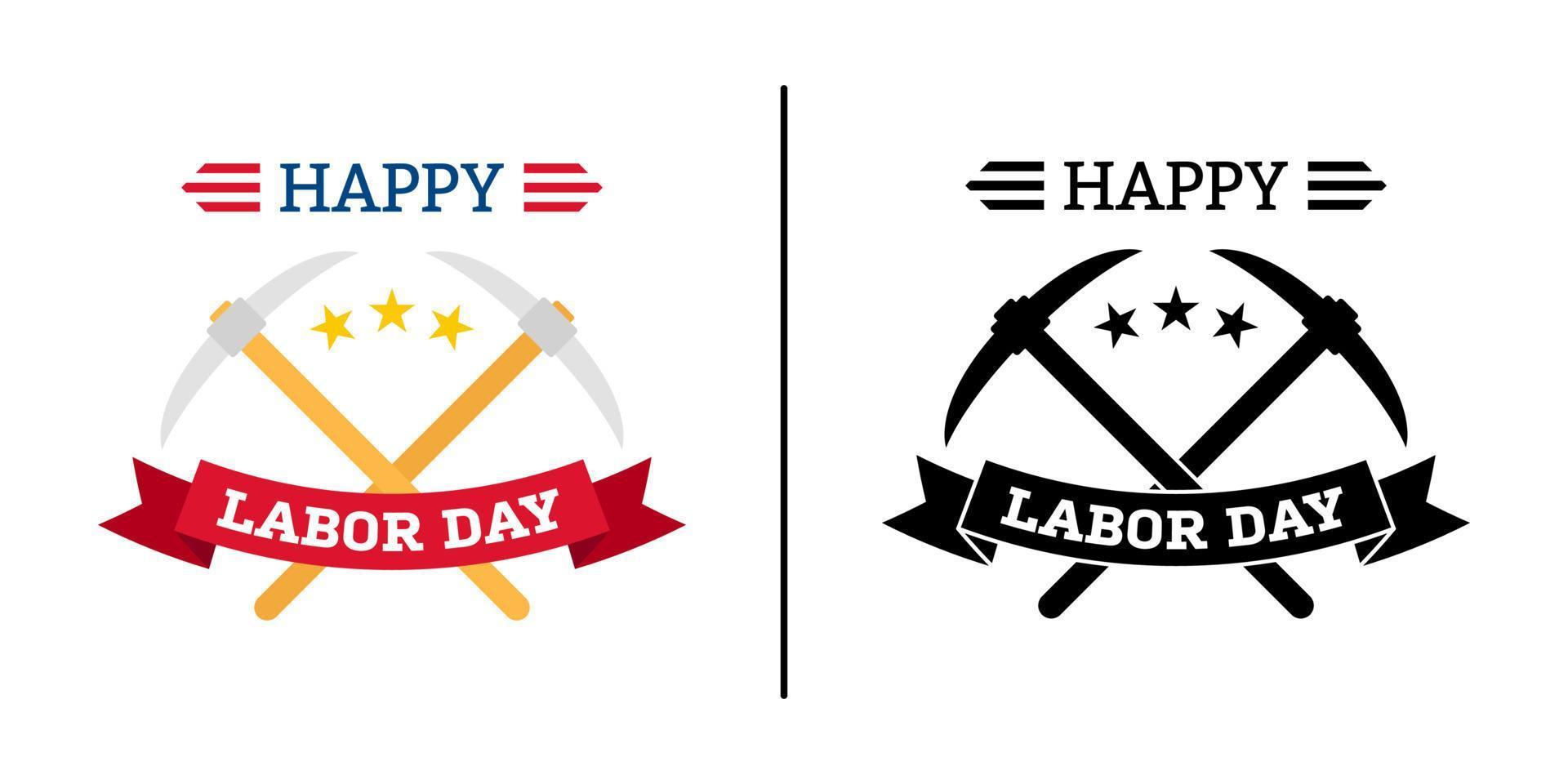 Happy Labor Day Banner isoliert auf weißem Hintergrund vektor