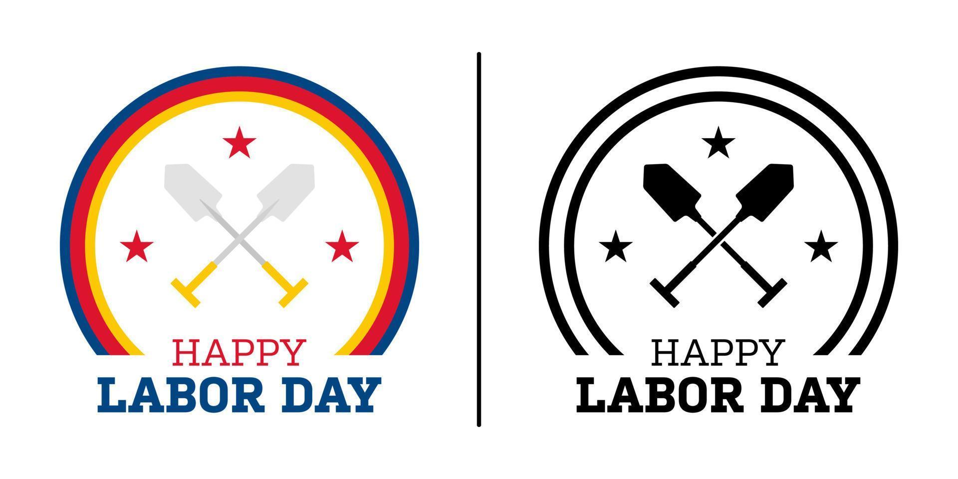 Happy Labor Day Banner isoliert auf weißem Hintergrund vektor