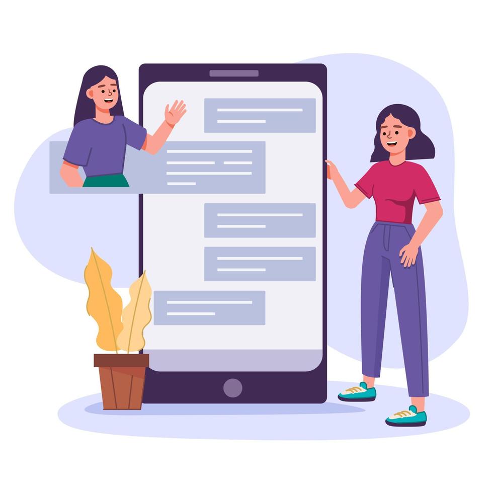 vektor illustration av uppkopplad chatt man och kvinna app ikoner i platt stil