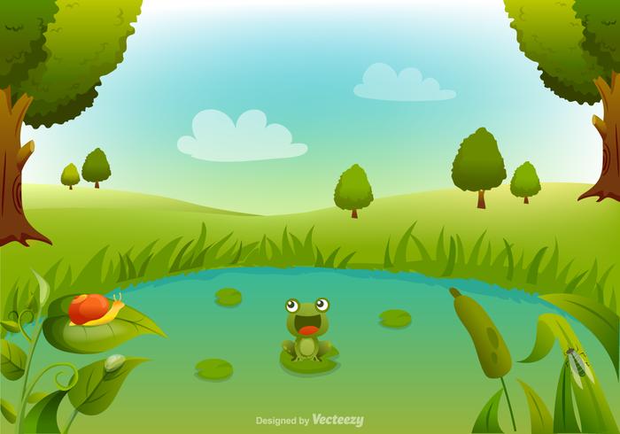 Gratis Swamp Cartoon Vector Bakgrund