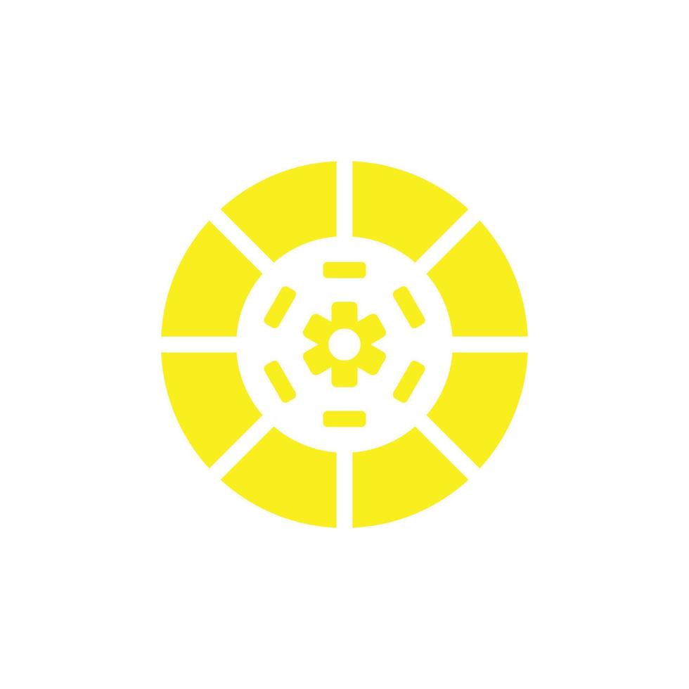 eps10 gul vektor koppling utrustning abstrakt konst ikon isolerat på vit bakgrund. koppling skiva tallrik symbol i en enkel platt trendig modern stil för din hemsida design, logotyp, och mobil Ansökan
