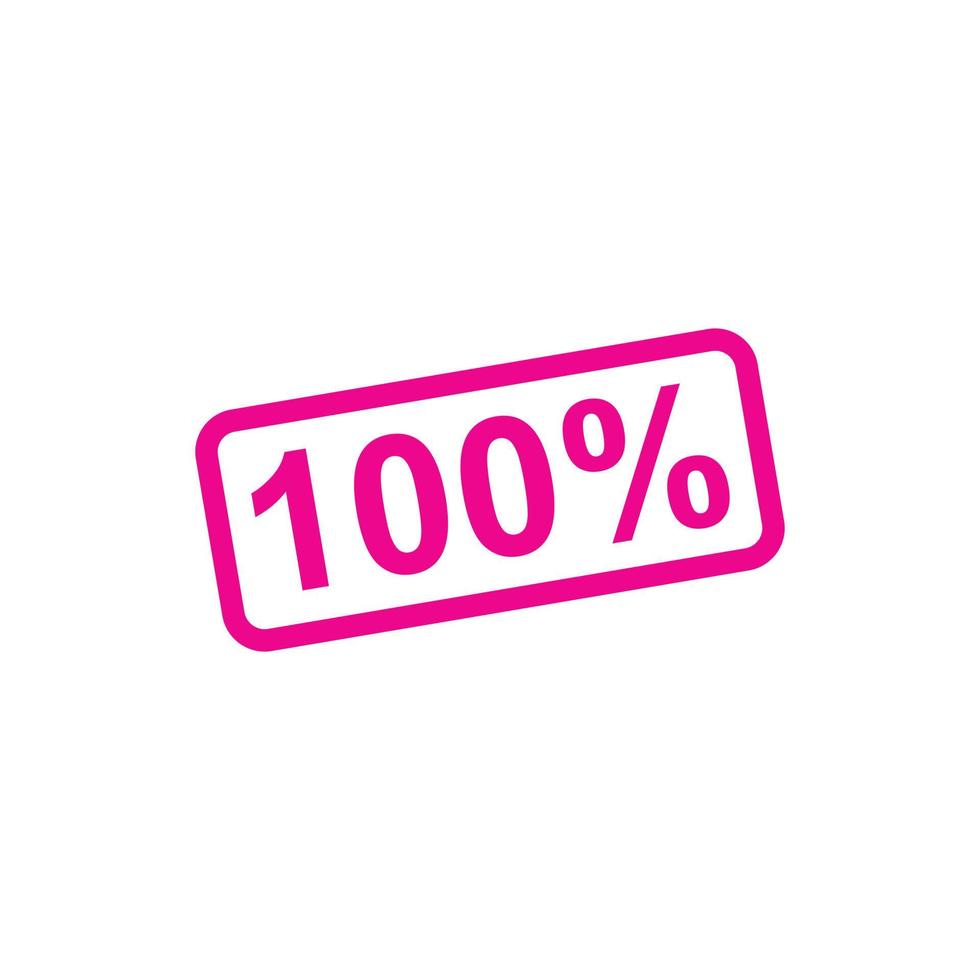 eps10 rosa vektor sudd stämpel ikon isolerat på vit bakgrund. ett hundra procent täta symbol i en enkel platt trendig modern stil för din hemsida design, logotyp, och mobil Ansökan