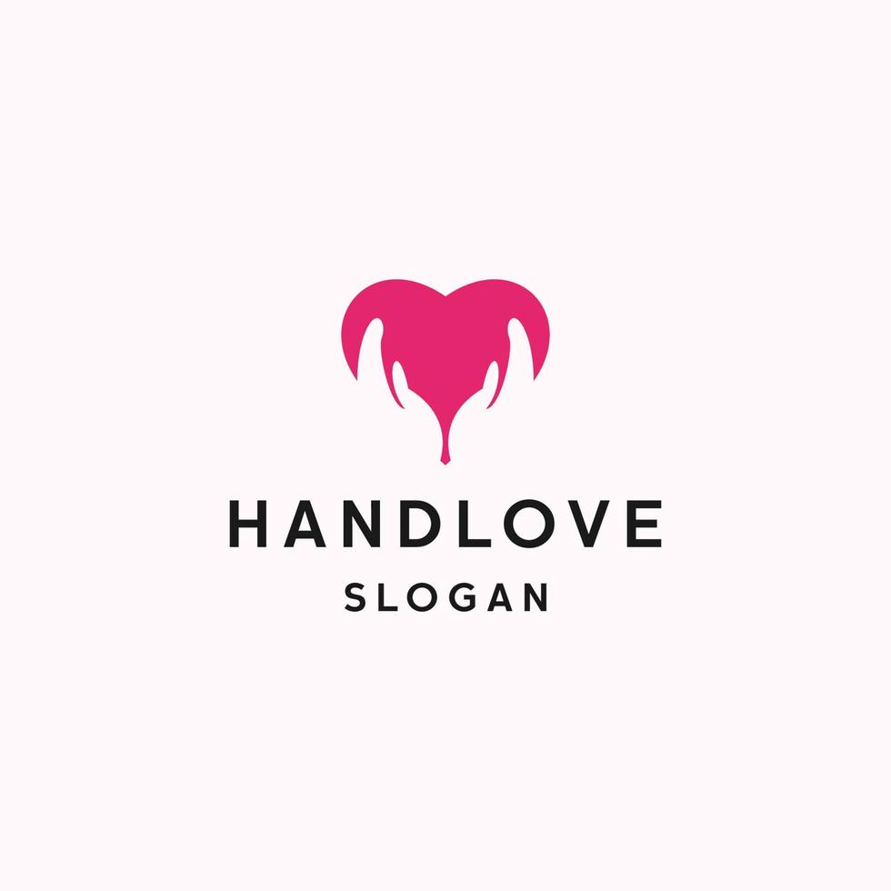 Hand-Liebe-Logo-Symbol flache Design-Vorlage vektor