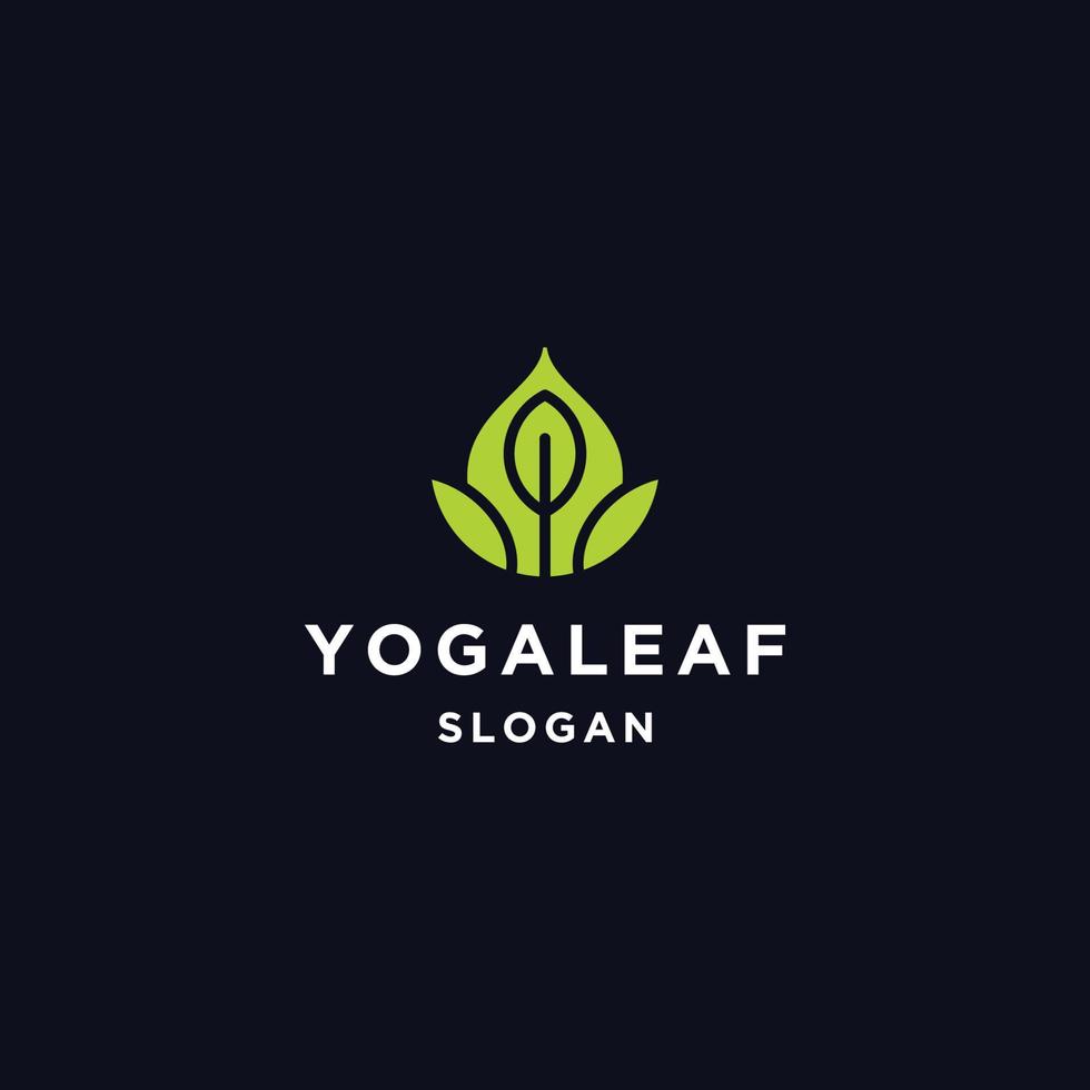 yoga blad logotyp ikon design mall vektor