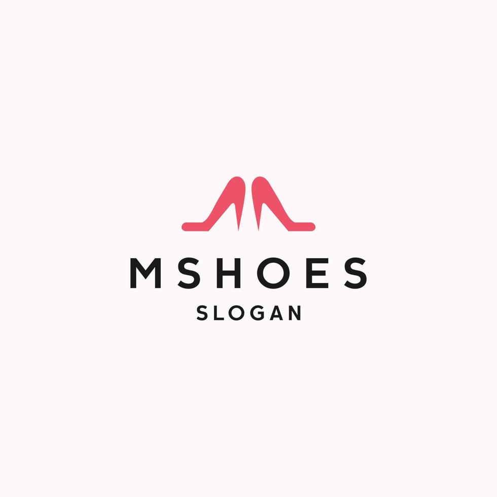 Buchstabe m Schuhe Logo Symbol flache Designvorlage vektor